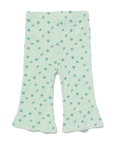 flared babylegging met ribbels lichtgroen