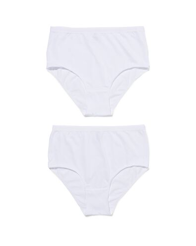 dames tailleslips stretch katoen - 2 stuks wit
