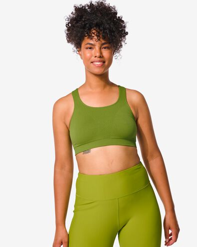 naadloze sporttop medium support groen