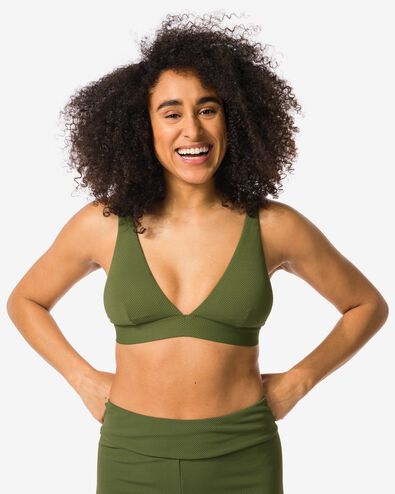 dames triangel bikinitop hoog legergroen