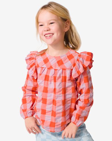 kinderblouse met ruffle paars