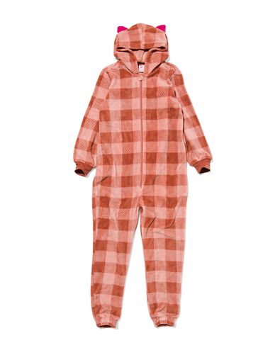 kinder onesie met ruiten roze