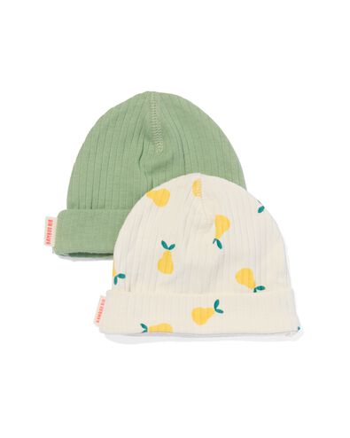 babymutsen rib met bamboe peer - 2 stuks
