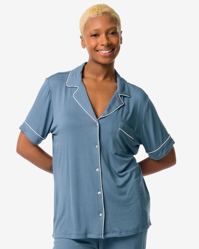 damesnachtshirt viscose middenblauw