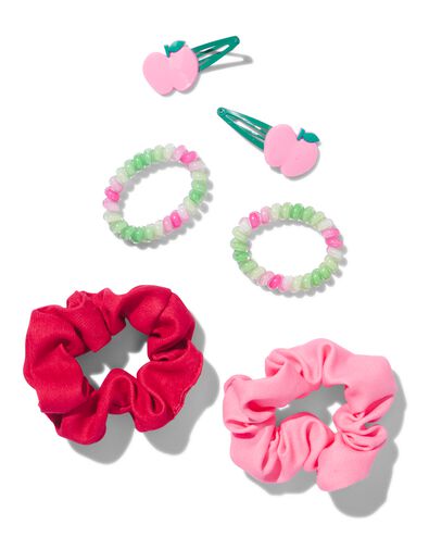set haarclips en elastieken - 6 stuks