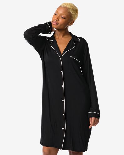 damesnachthemd viscose zwart