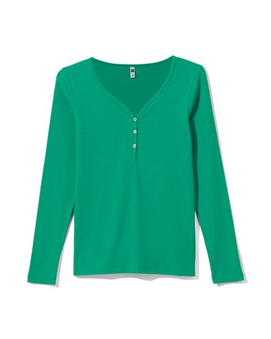dames t-shirt Clara rib groen