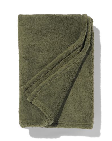 woonplaid teddy 130x150 donkergroen