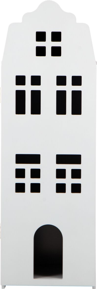 houten grachtenpand - 24.5 x 25 x 75 cm - lichtgrijs