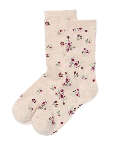 dames sokken met katoen - 2 paar beige