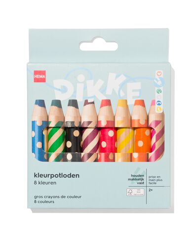dikke kleurpotloden 8 stuks