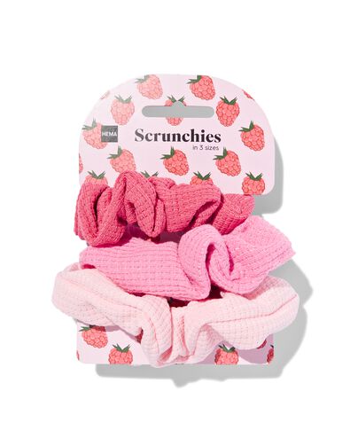 scrunchies in 3 maten roze  - 3 stuks