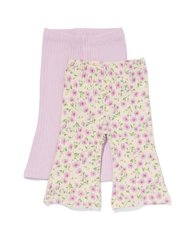 flared babyleggings met ribbels - 2 stuks ecru