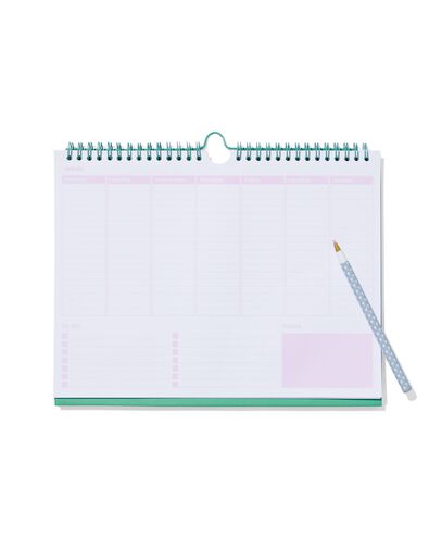 bureau weekplanner met spiraal en standaard 21x28