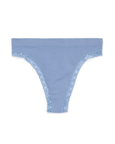damesstring naadloos rib blauw