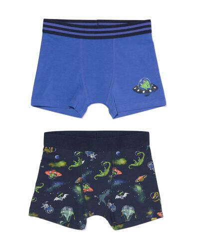 kinder boxers katoen stretch space - 2 stuks donkerblauw