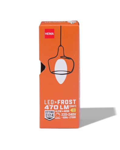 led kaars glass frost E14 4.2W 470lm dim