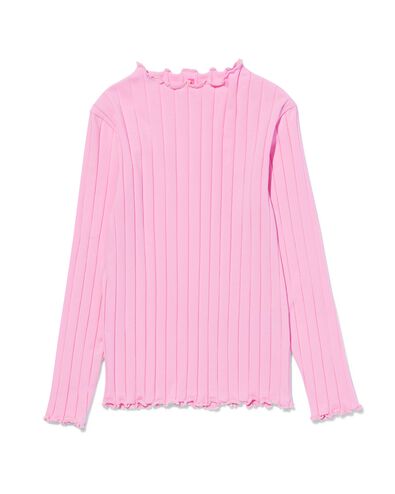 kinder t-shirt met ribbels lichtroze