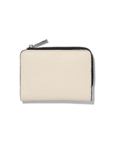 ritsportemonnee beige leer RFID 8.x11.5