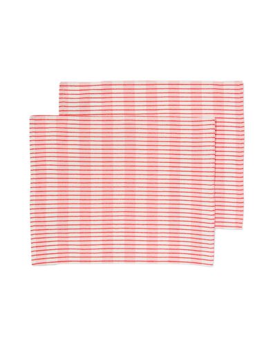 placemats katoen 35x45 roze met strepen - 2 stuks