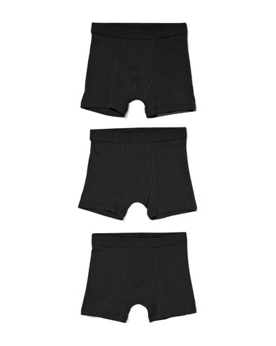 kinder boxers basic stretch katoen - 3 stuks zwart