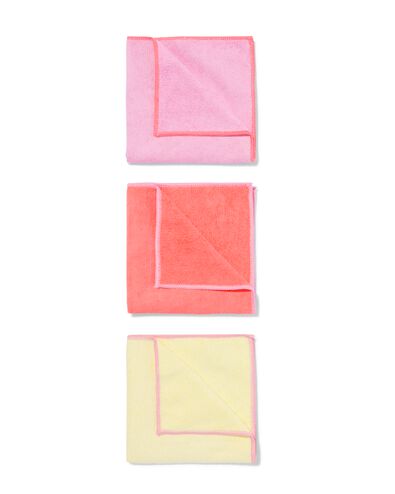 microvezeldoekjes 35x35 roze/geel/oranje - 3 stuks