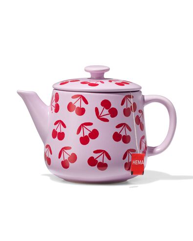 theepot 650ml aardewerk kersen