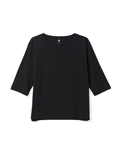 damesnachtshirt met katoen&nbsp; zwart
