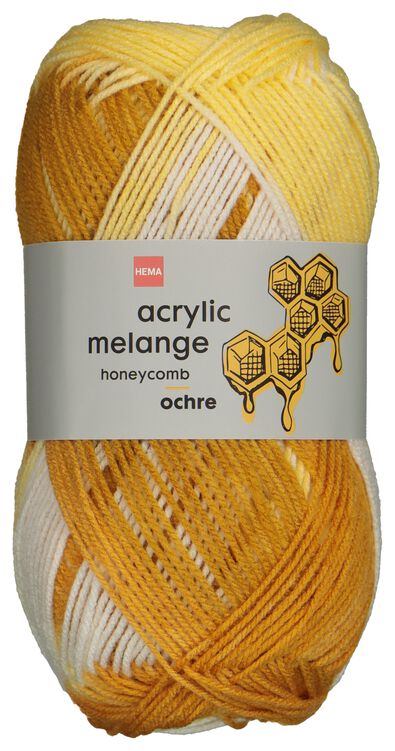 garen acryl 100gram melange okergeel