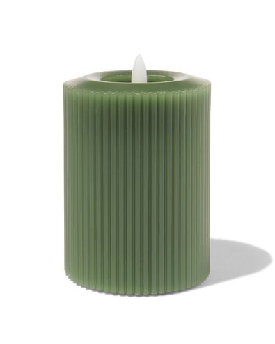LED ribbel kaars met wax &Oslash;7.5x10 donkergroen