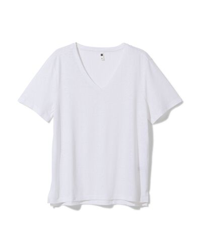 dames t-shirt Char met linnen wit