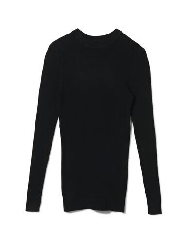 dames pullover Louisa rib zwart
