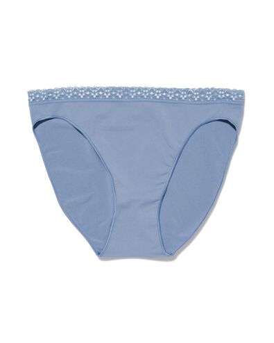 dames slip naadloos met kant blauw