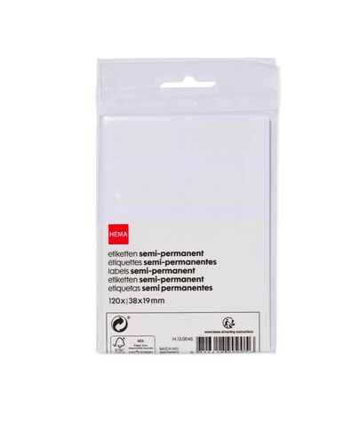 etiketten wit - 120 stuks