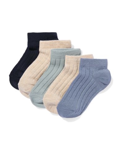 kinder enkelsokken met katoen - 5 paar donkerblauw