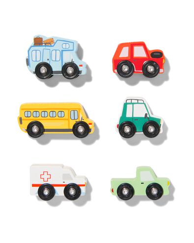 auto's hout - 6 stuks