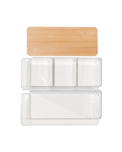 dubbele organizer transparant met deksel 9x12.5x12.9
