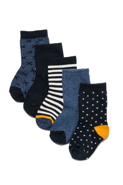 5-pak kindersokken blauw