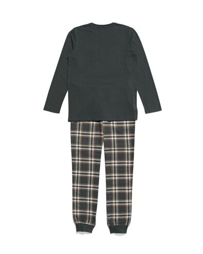 kinder pyjama flanel/jersey met ruiten donkergrijs