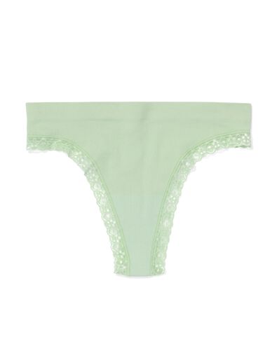 damesstring naadloos rib lichtgroen