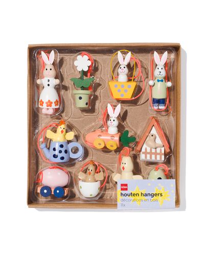 houten 3D hangers - 11 stuks