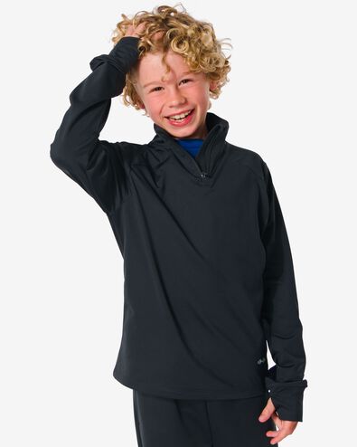 kinder fleece sportshirt zwart