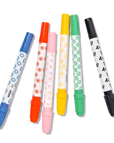 viltstiften met stempel - 6 stuks