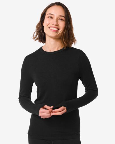 dames thermo t-shirt zwart