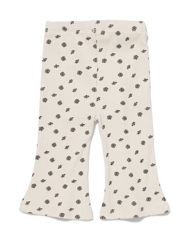 flared babylegging met ribbels ecru