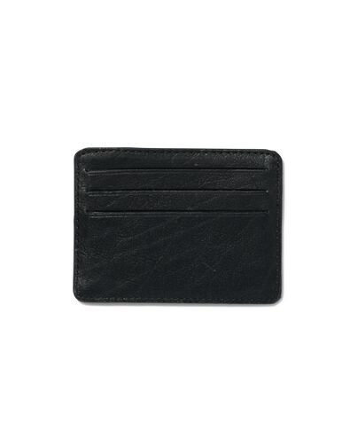 kaarthouder zwart leer RFID 7.5x10