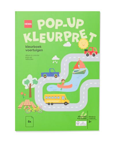 pop-up kleurboek voertuigen 27x19