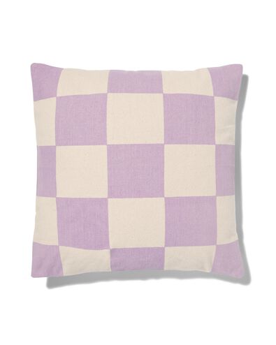 kussenhoes katoen met blokken 50x50 lila