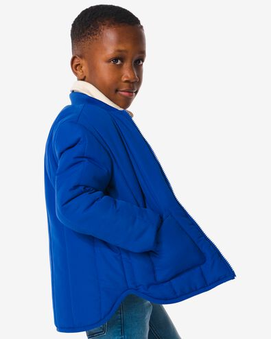 kinder gewatteerde jas doorgestikt blauw