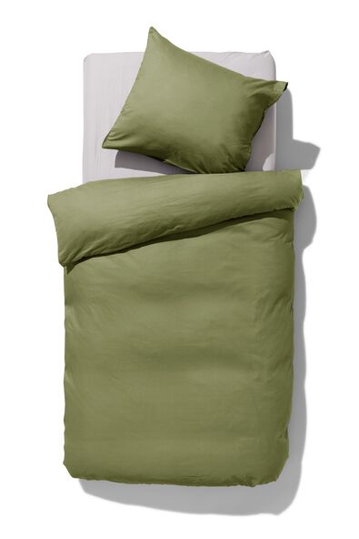 dekbedovertrek percal 140x200/220 legergroen